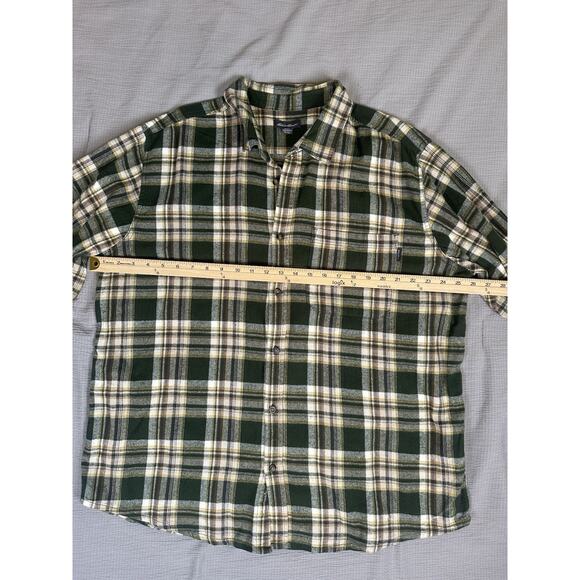 Eddie Bauer Men’s Long Sleeve Flannel Shirt, Green Blue Plaid, Size XXL - Picture 6 of 8
